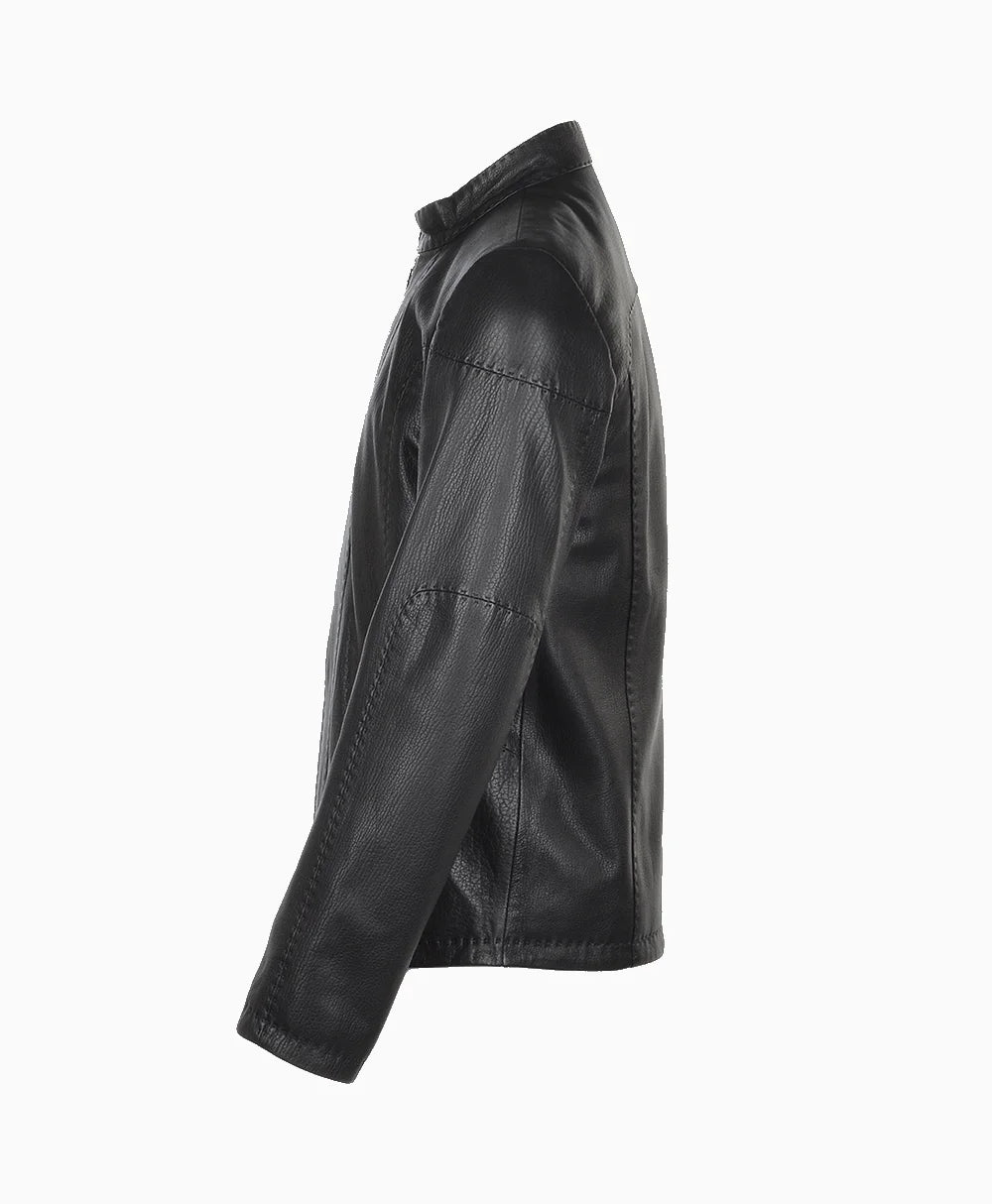Full Grain Leather Jacket Black Columbus