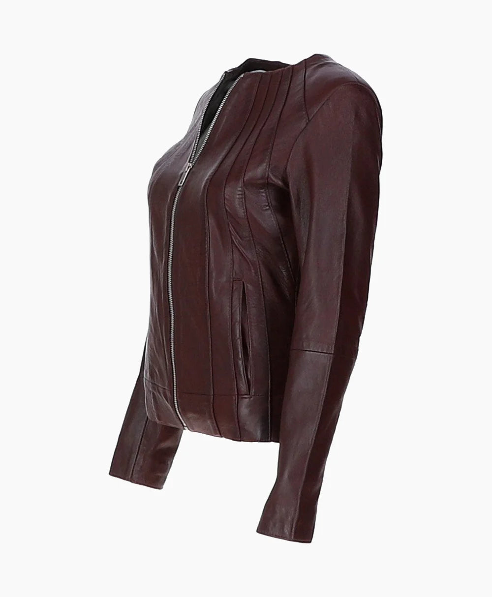 Leather Jacket Maroon Cordova