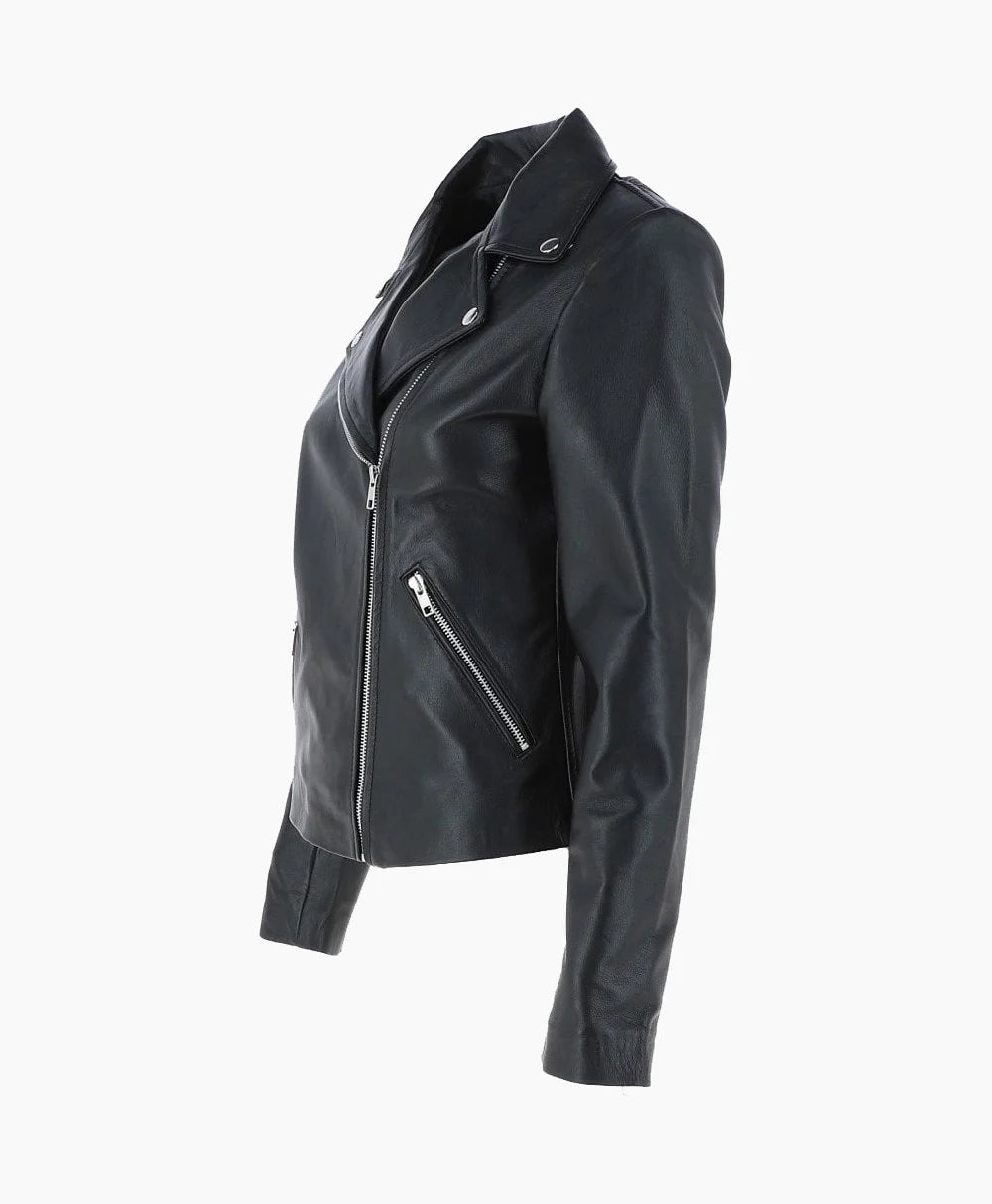 Leather Biker Jacket Black Amsterdam
