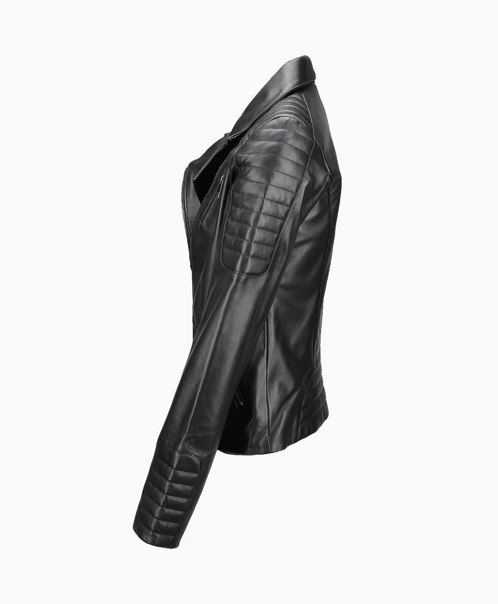 Leather Biker Jacket Black Canon