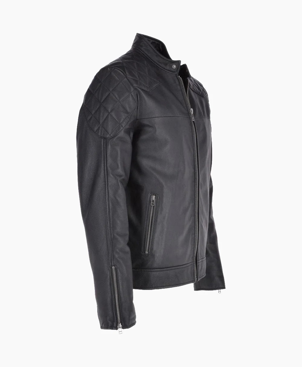 Leather Biker Jacket Black Seattle