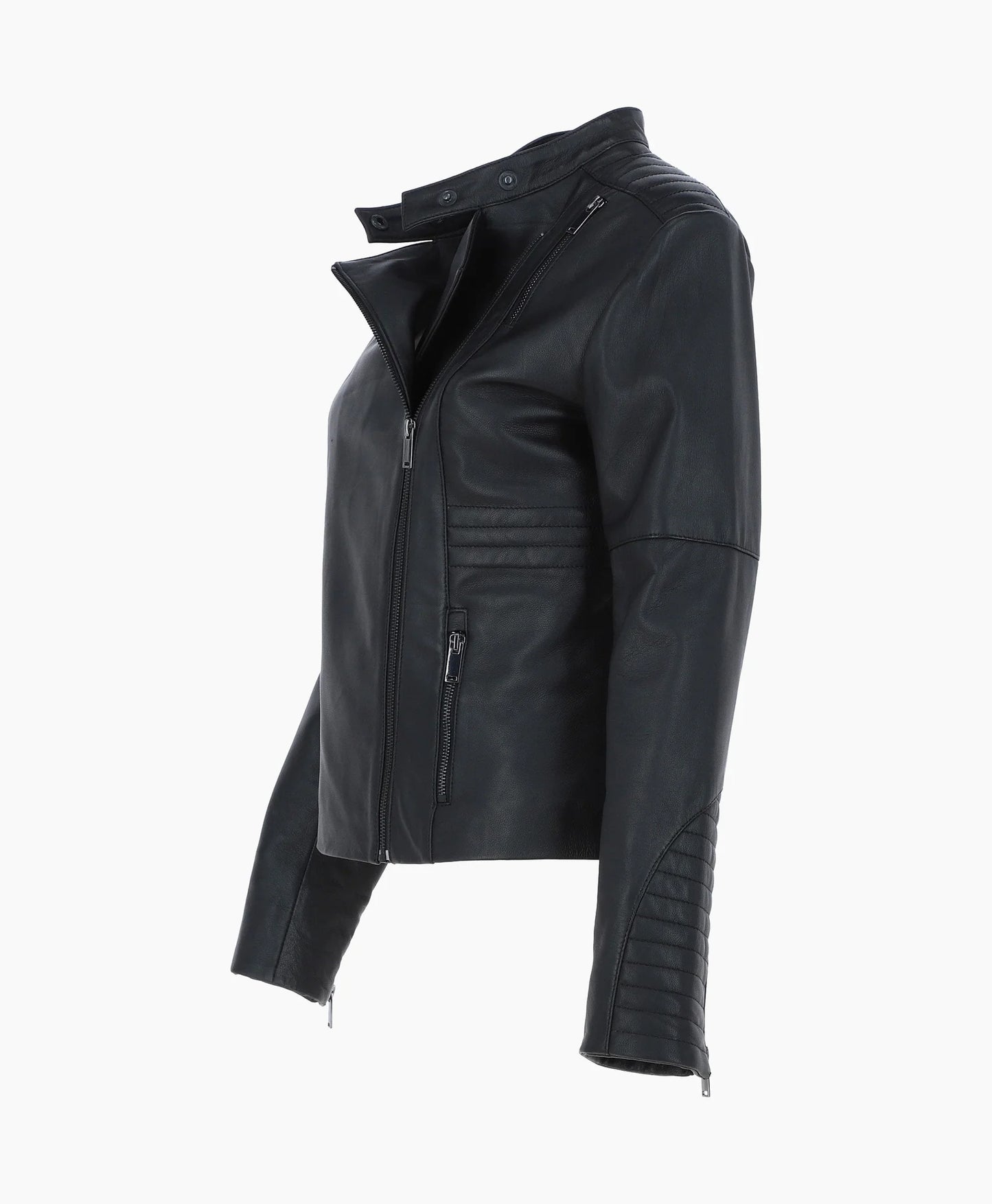 Leather Biker Jacket Black Urbana