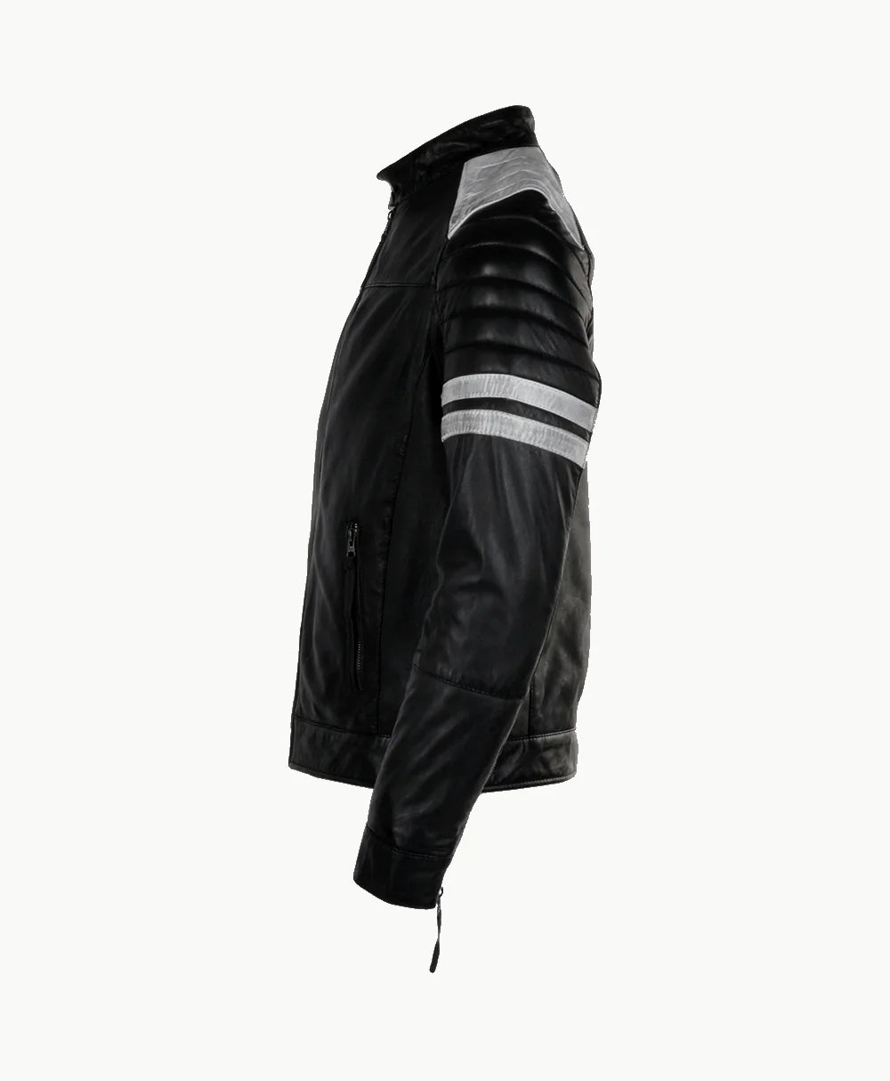 Leather Biker Jacket Black Richmond