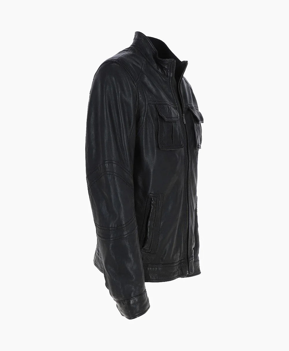 Leather Jacket Black Austin