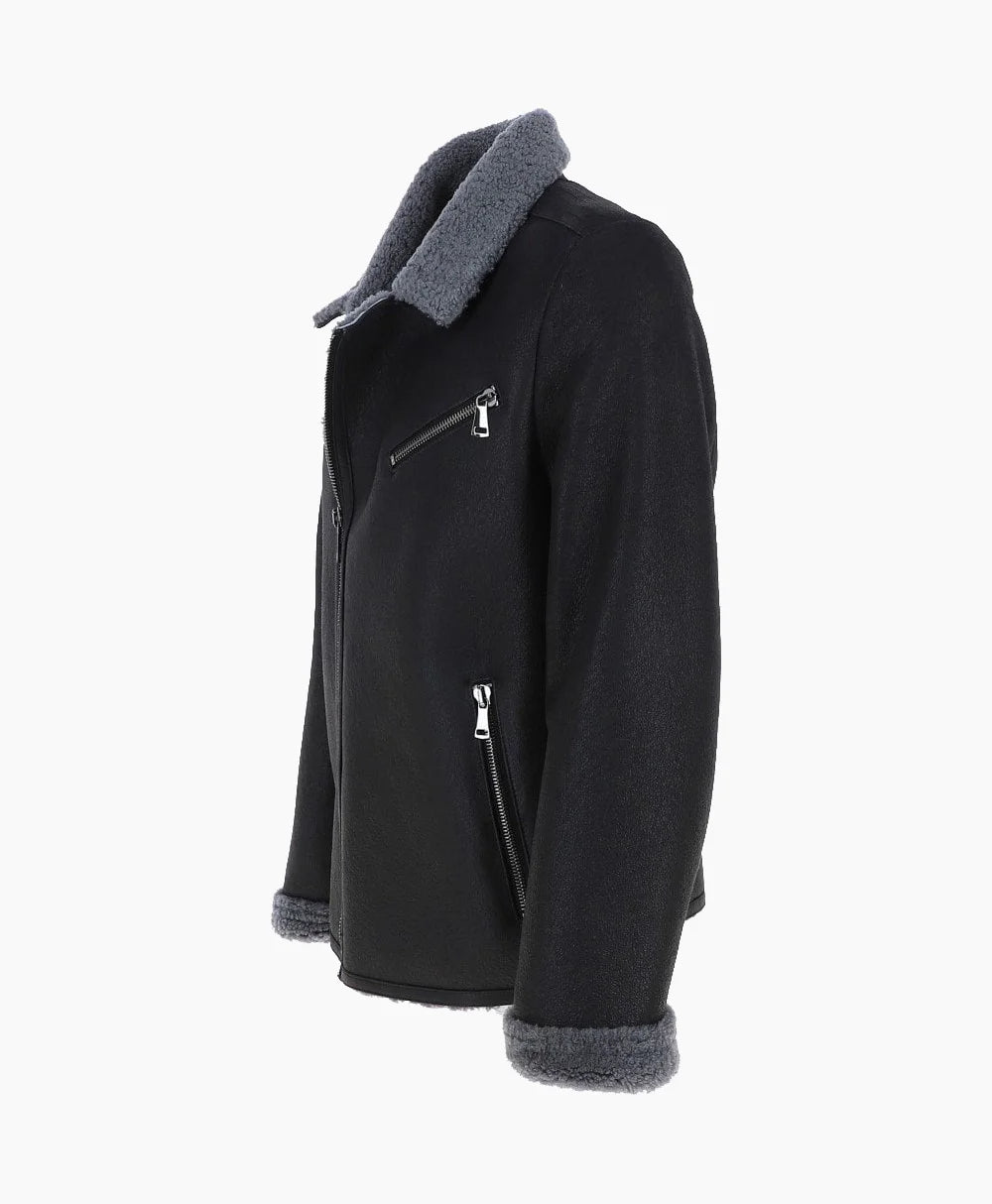 Sheepskin Pilot Jacket Black Vancouver