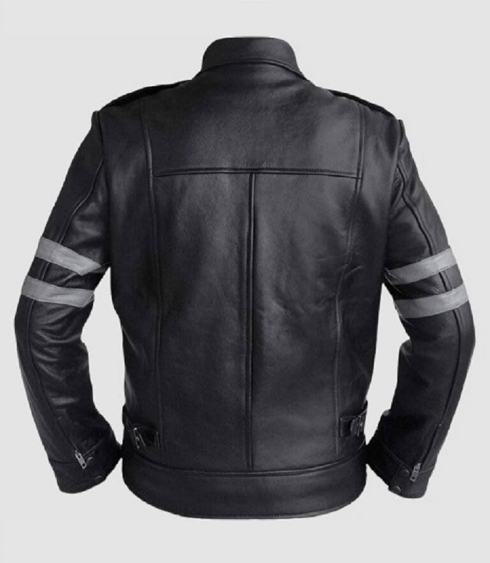 Leon Scott Kennedy Gaming Cosplay Black Leather Jacket