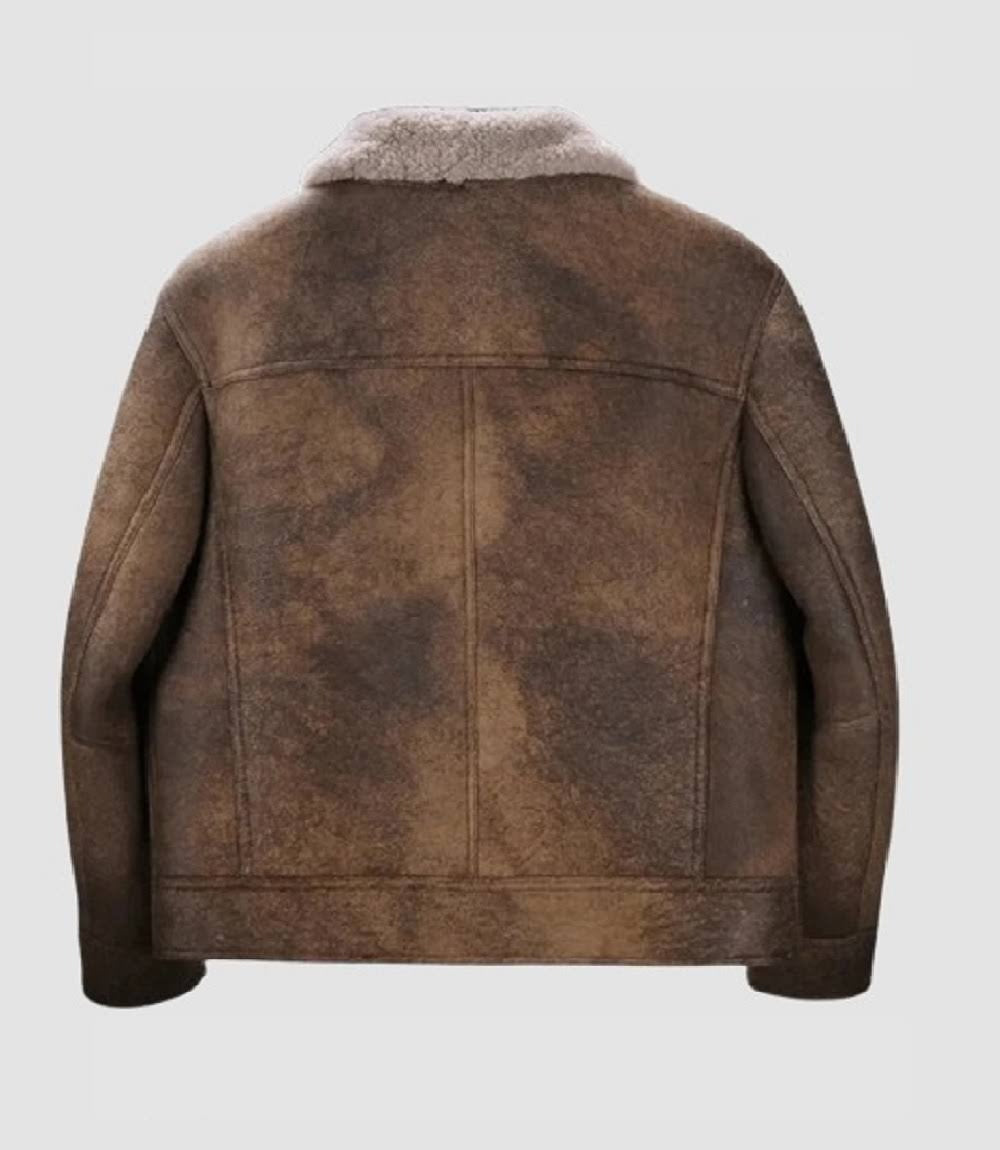Mens B3 Bomber Distressed Brown Leather Jacket