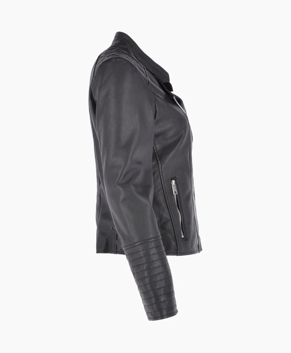 Leather Biker Jacket Black Costa Mesa