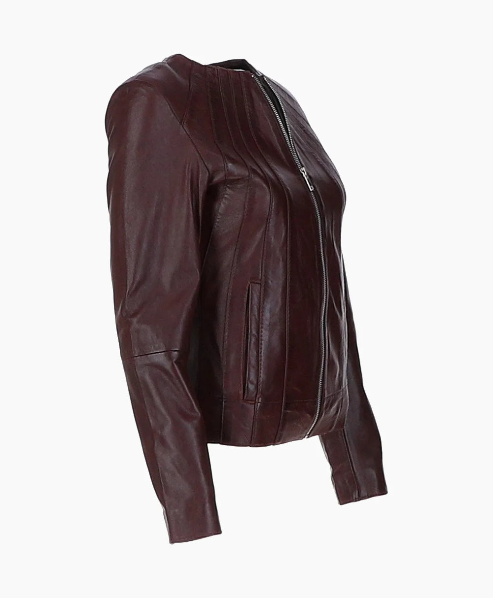 Leather Jacket Maroon Cordova