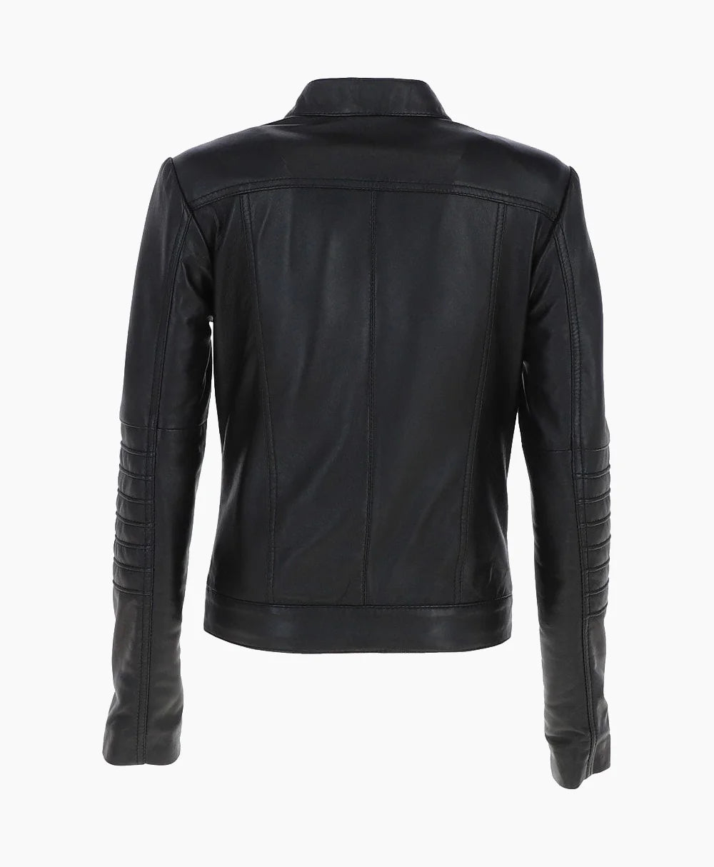 Leather Biker Jacket Black Arcadia