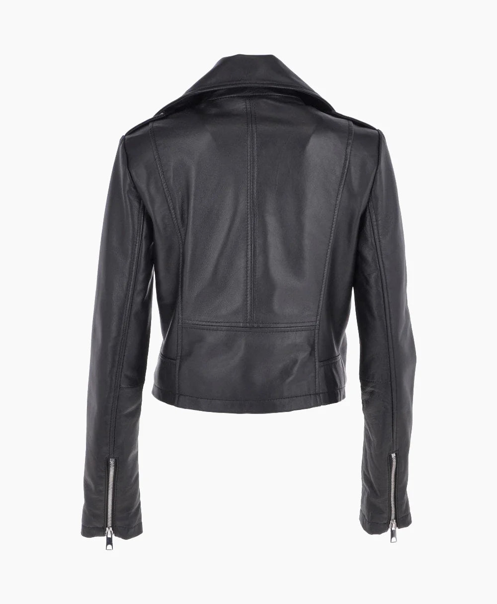 Leather Biker Jacket Black Calexico