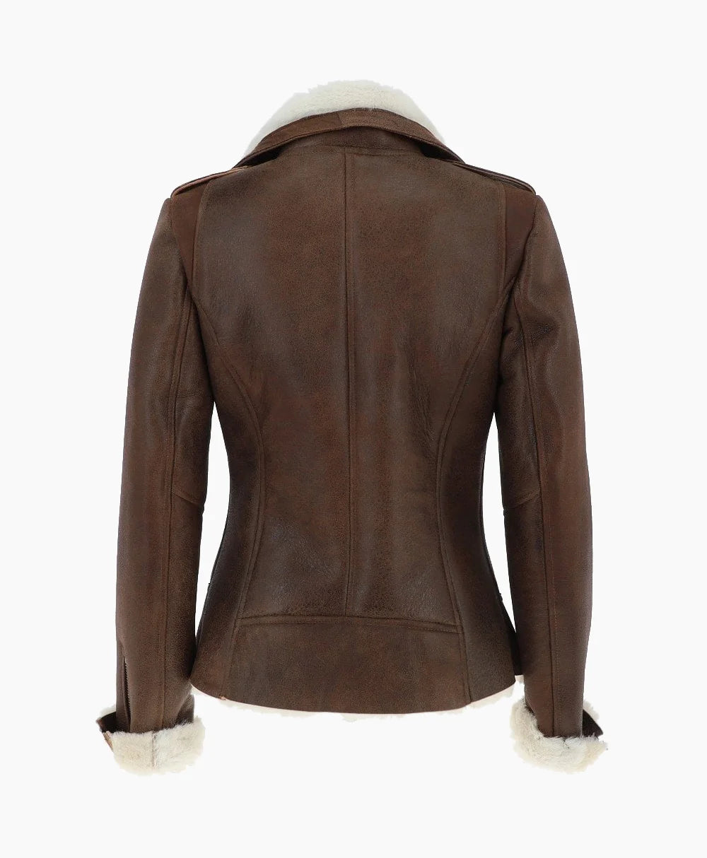 Shearling Leather Jacket Brown Alexander