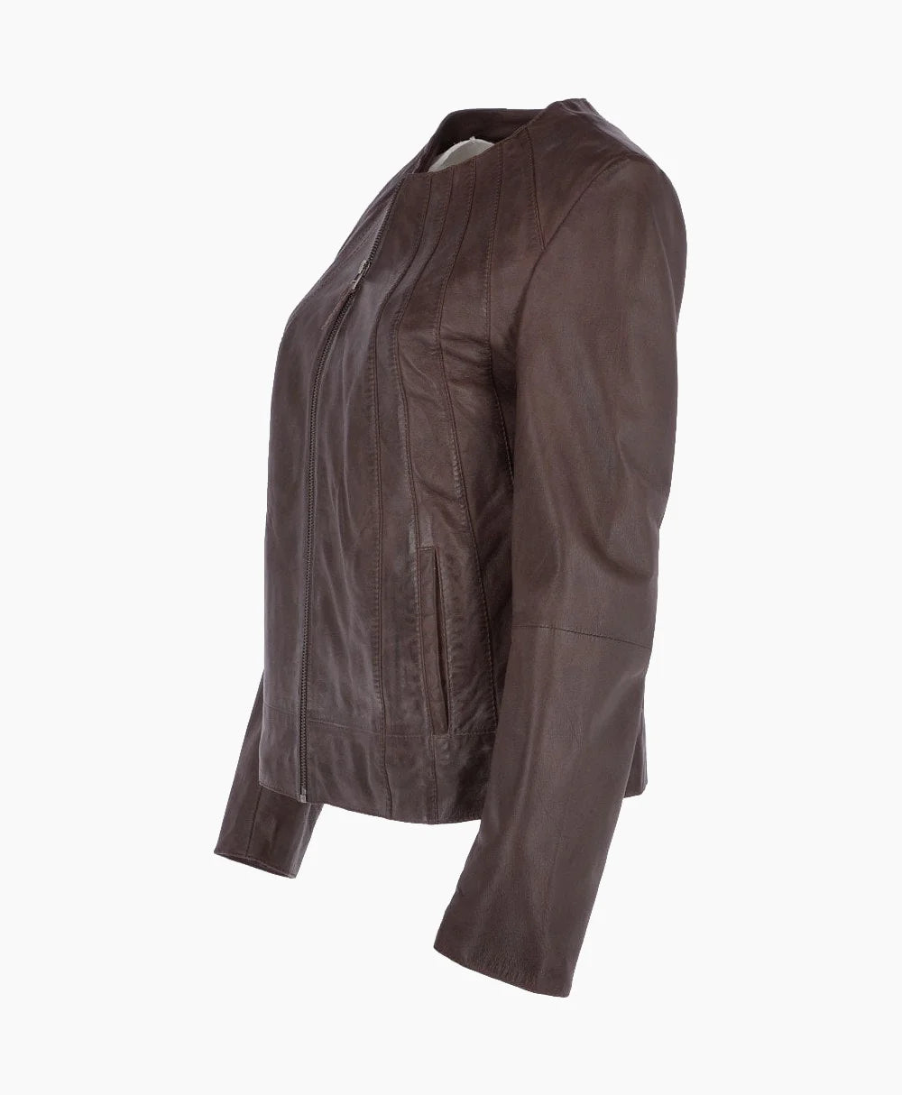 Leather Jacket Brown Carmel
