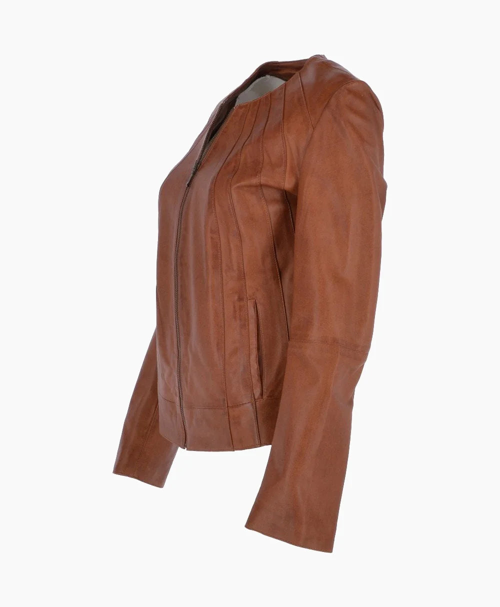 Leather Jacket Tan Carmel