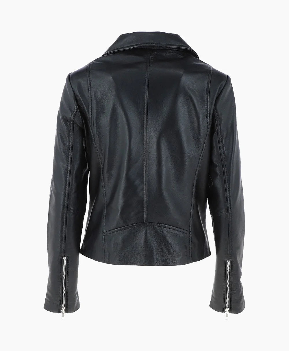 Leather Biker Jacket Black Amsterdam