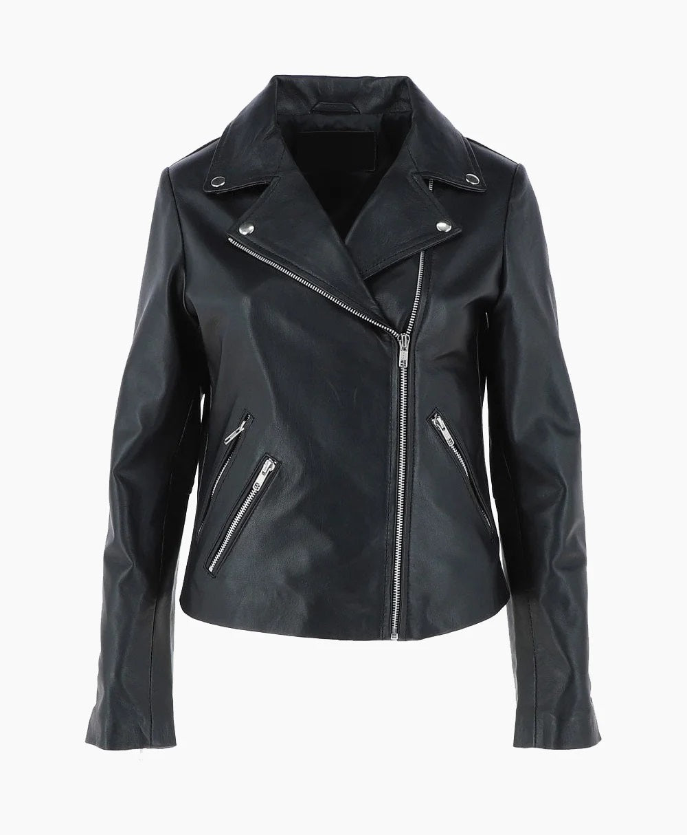 Leather Biker Jacket Black Amsterdam