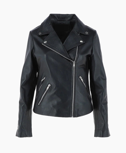 Leather Biker Jacket Black Amsterdam