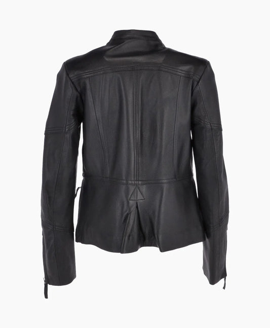 Leather Biker Jacket Black Bedford