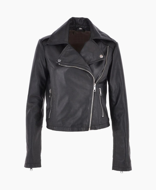 Leather Biker Jacket Black Calexico