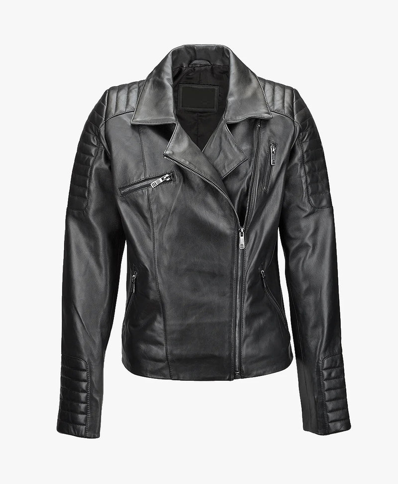 Leather Biker Jacket Black Canon