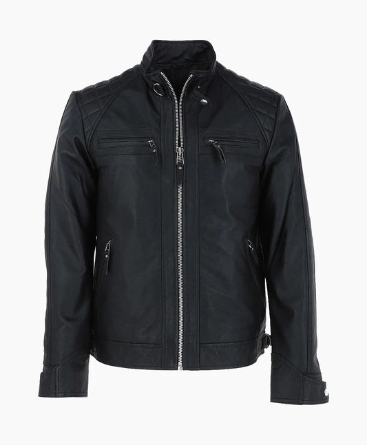Leather Biker Jacket Black Charlotte