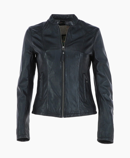 Leather Biker Jacket Black Cicero