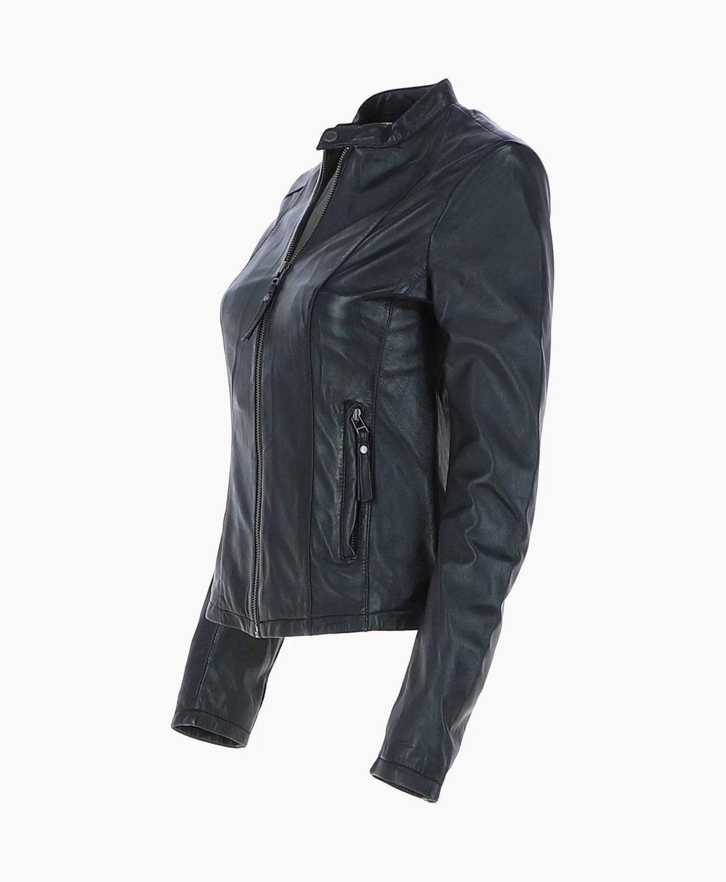 Leather Biker Jacket Black Cicero