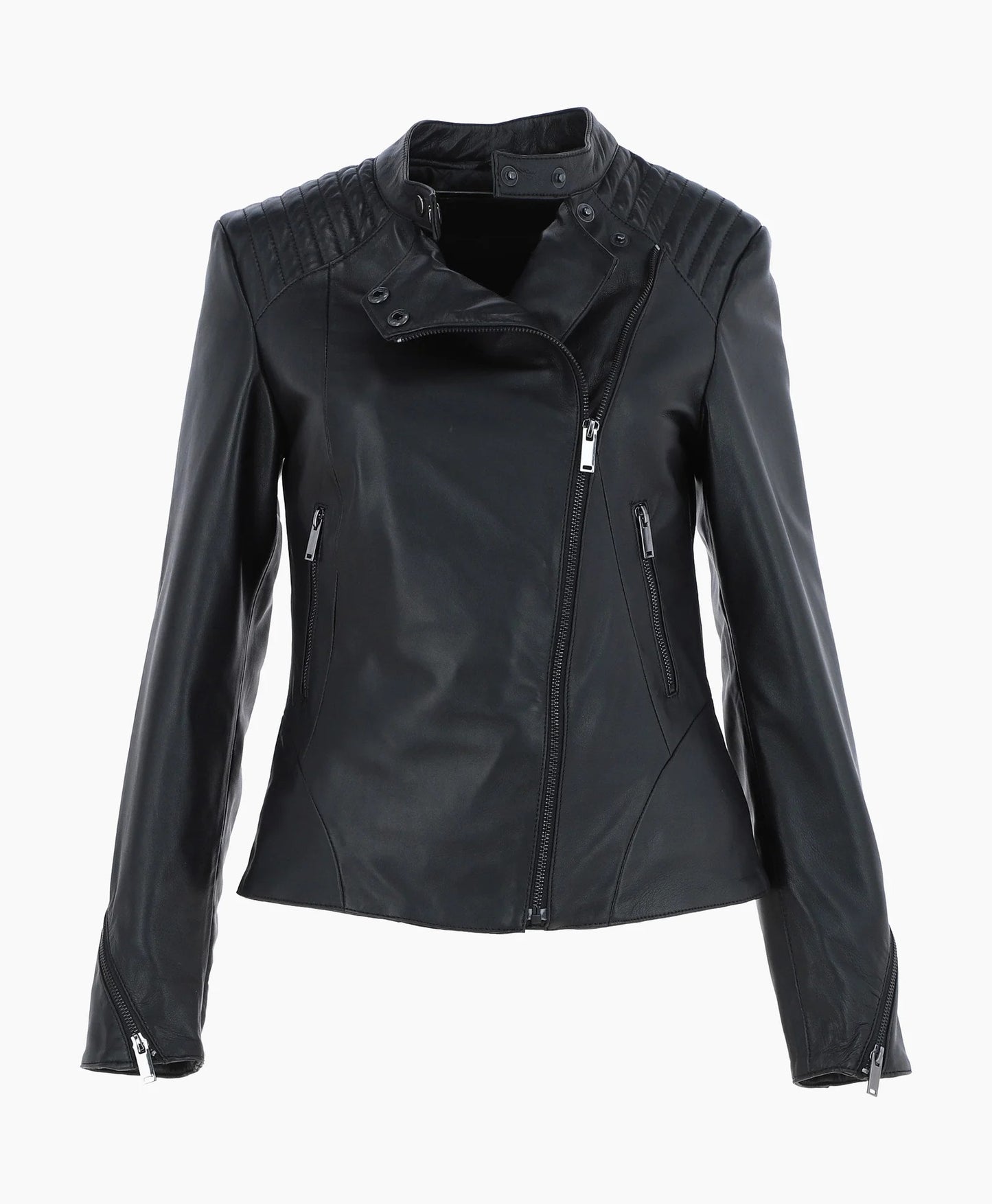 Leather Biker Jacket Black Mundelein