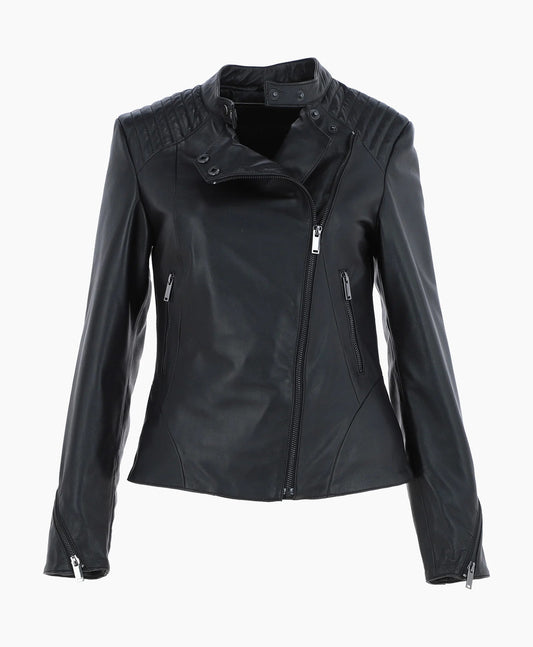 Leather Biker Jacket Black Mundelein