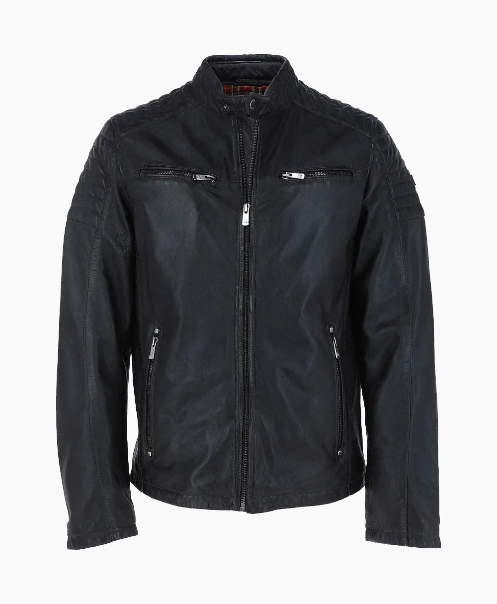 Leather Biker Jacket Black Oxnard