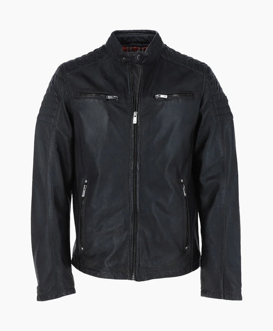 Leather Biker Jacket Black Oxnard