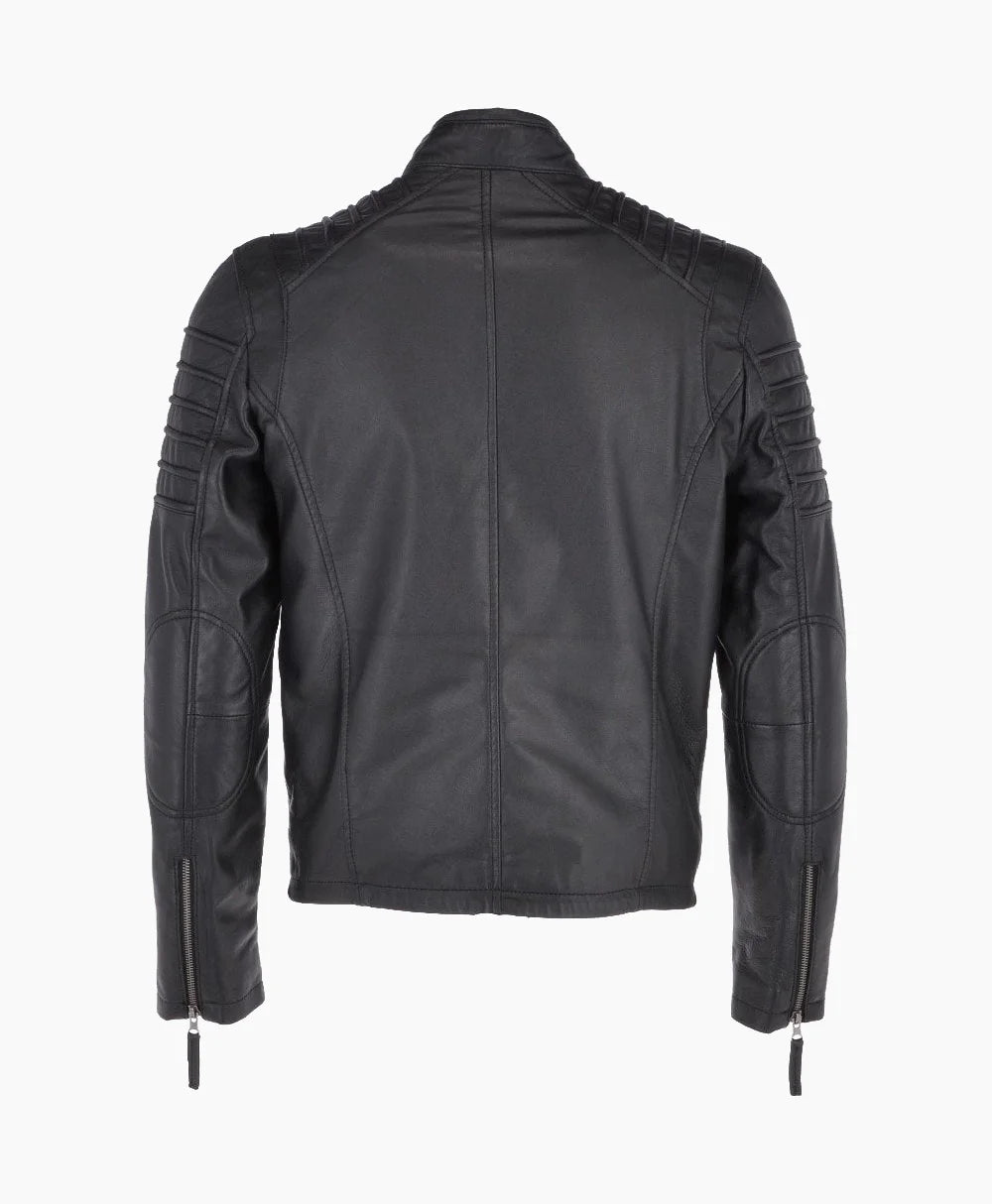 Leather Biker Jacket Black Phoenix