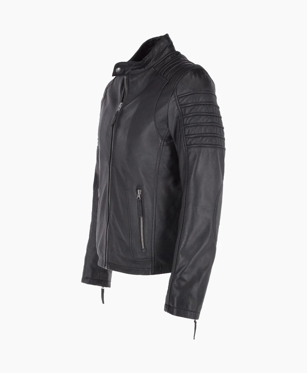 Leather Biker Jacket Black Phoenix