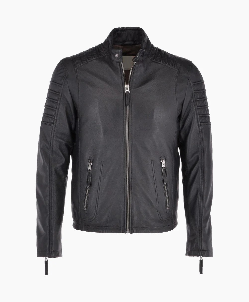 Leather Biker Jacket Black Phoenix