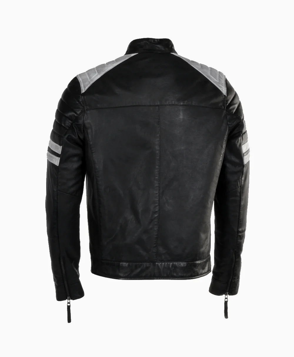 Leather Biker Jacket Black Richmond