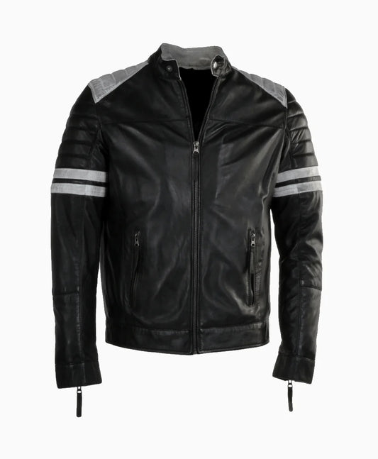 Leather Biker Jacket Black Richmond