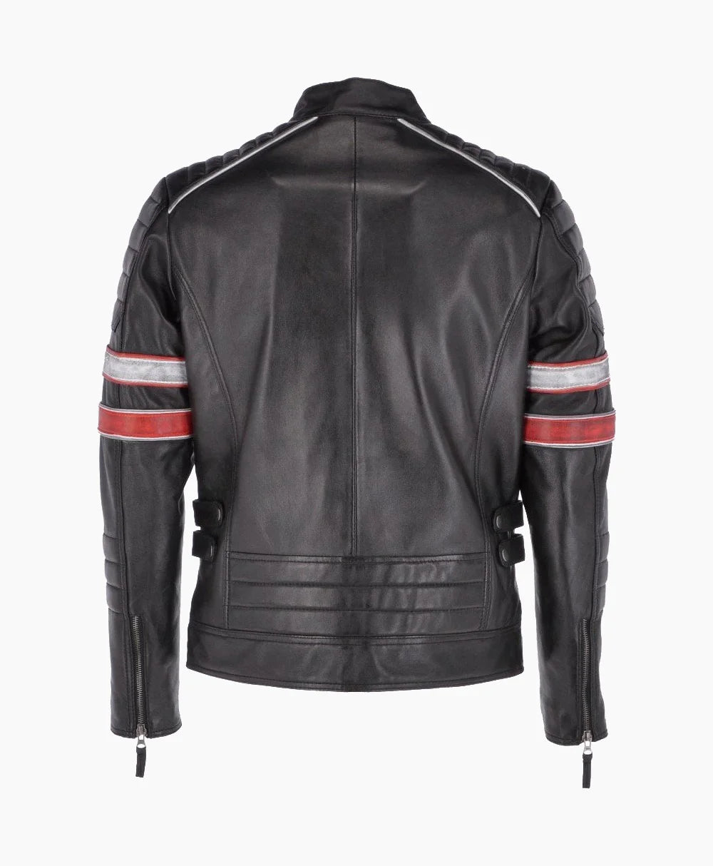 Leather Biker Jacket Black San Diego