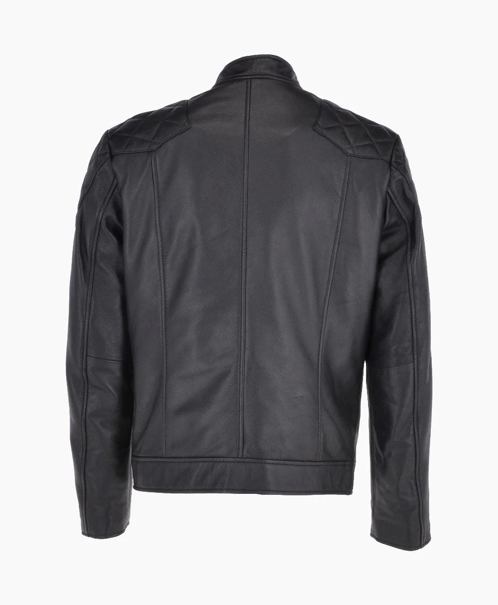 Leather Biker Jacket Black Seattle
