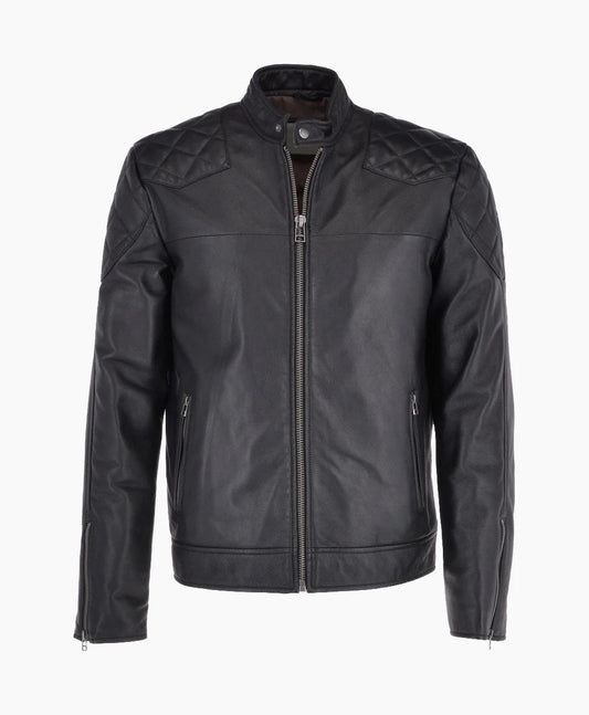 Leather Biker Jacket Black Seattle