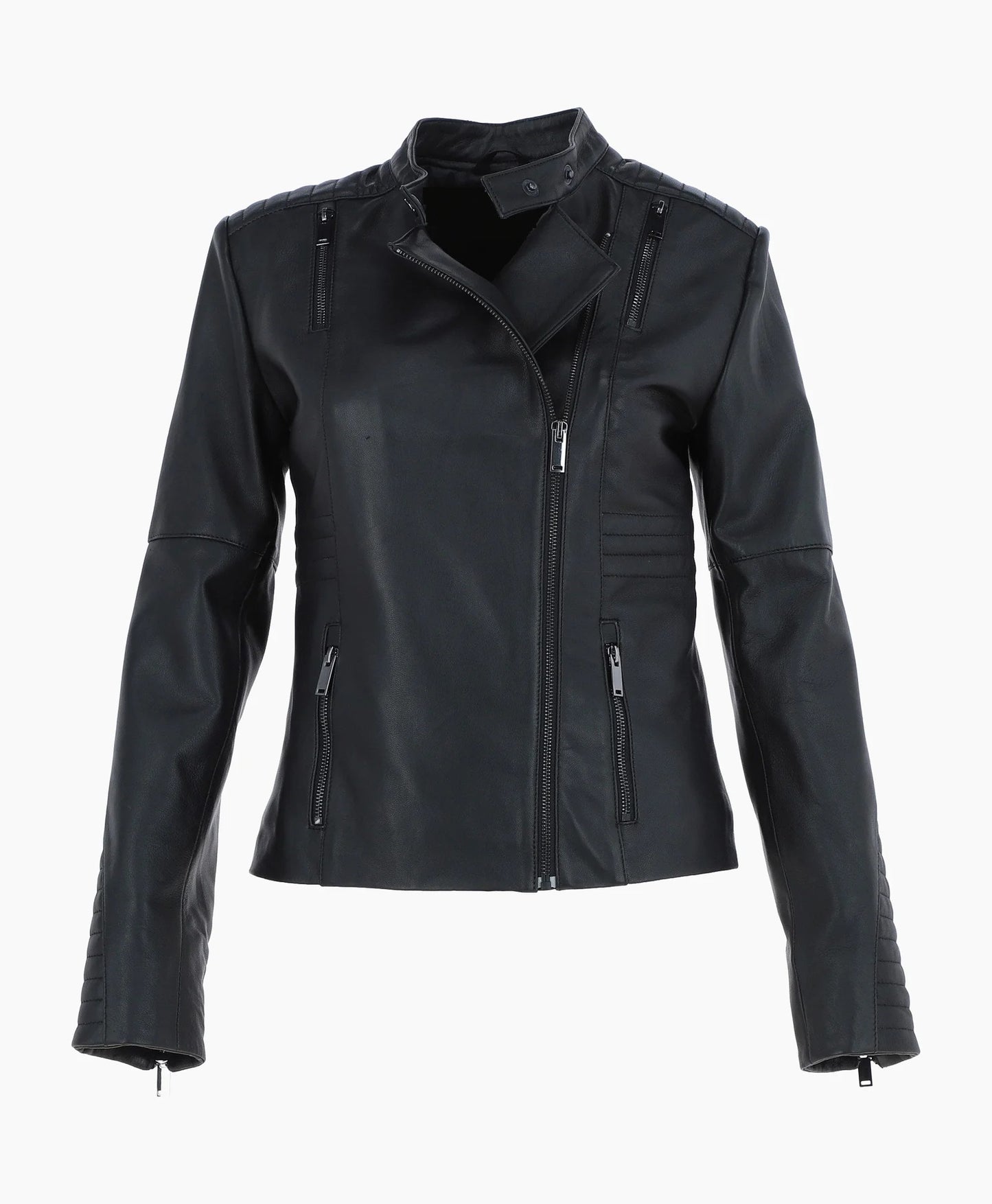 Leather Biker Jacket Black Urbana