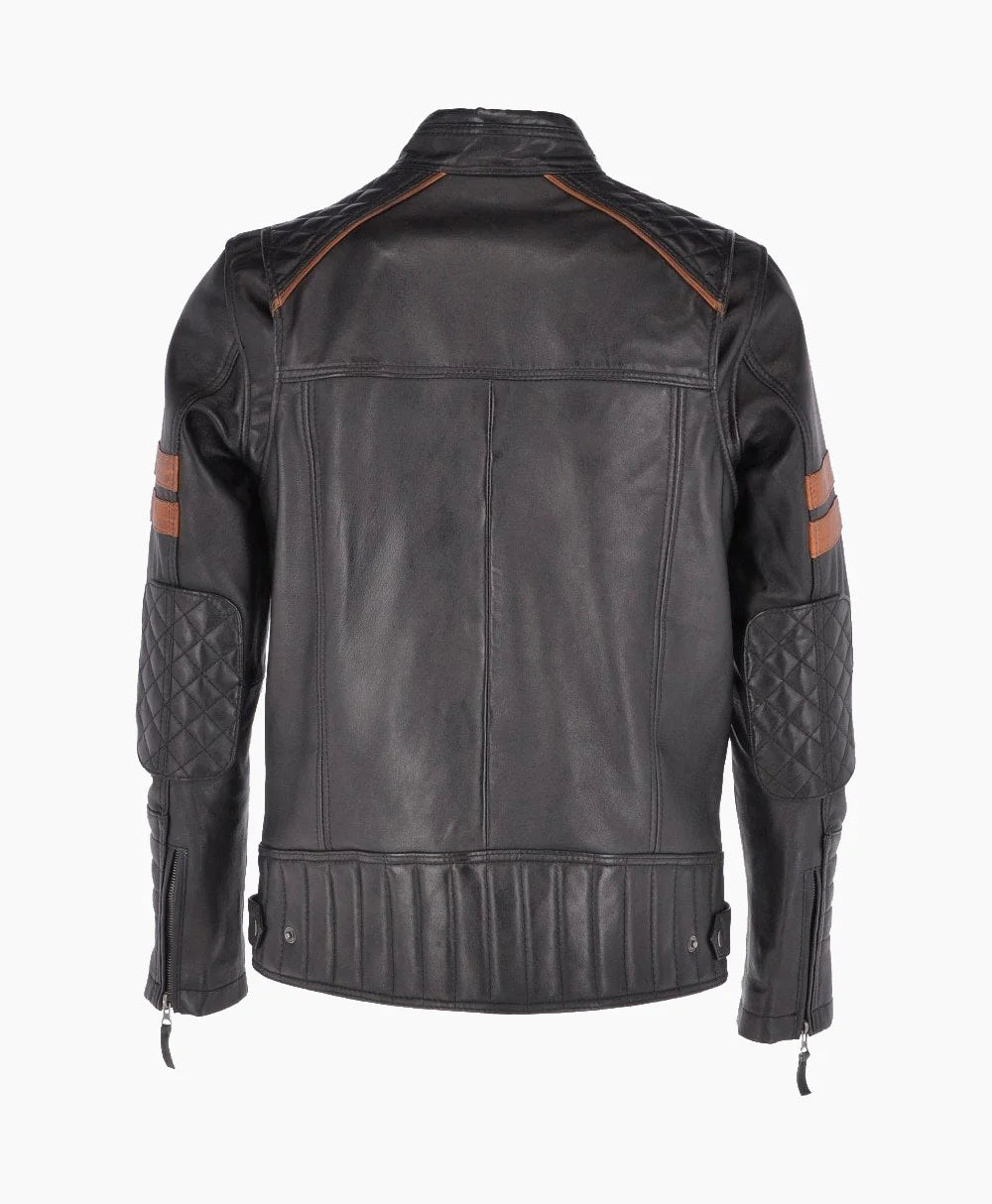 Leather Biker Jacket Black Norfolk