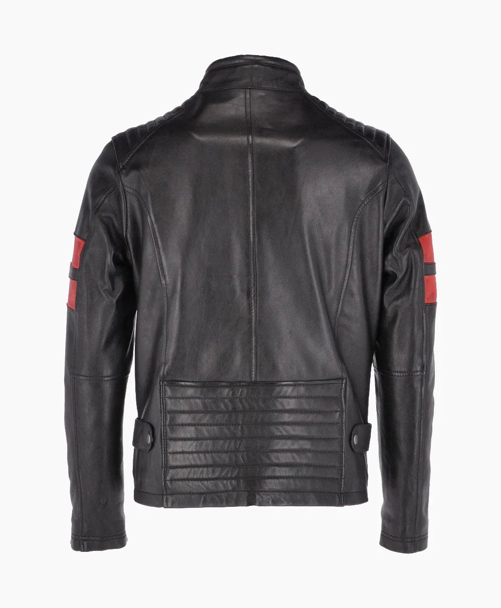 Leather Biker Jacket Black Gilbert