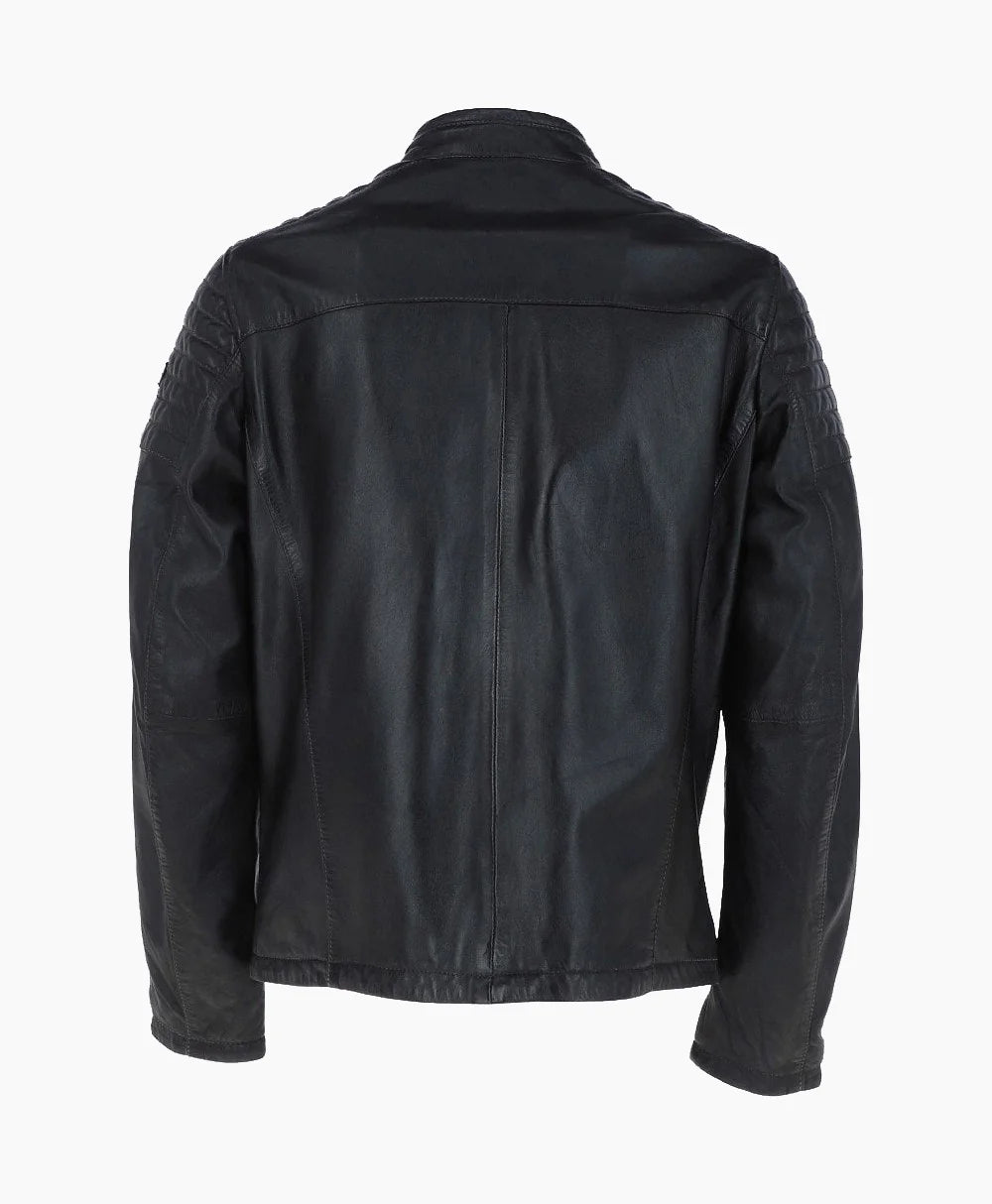 Leather Biker Jacket Black Oxnard