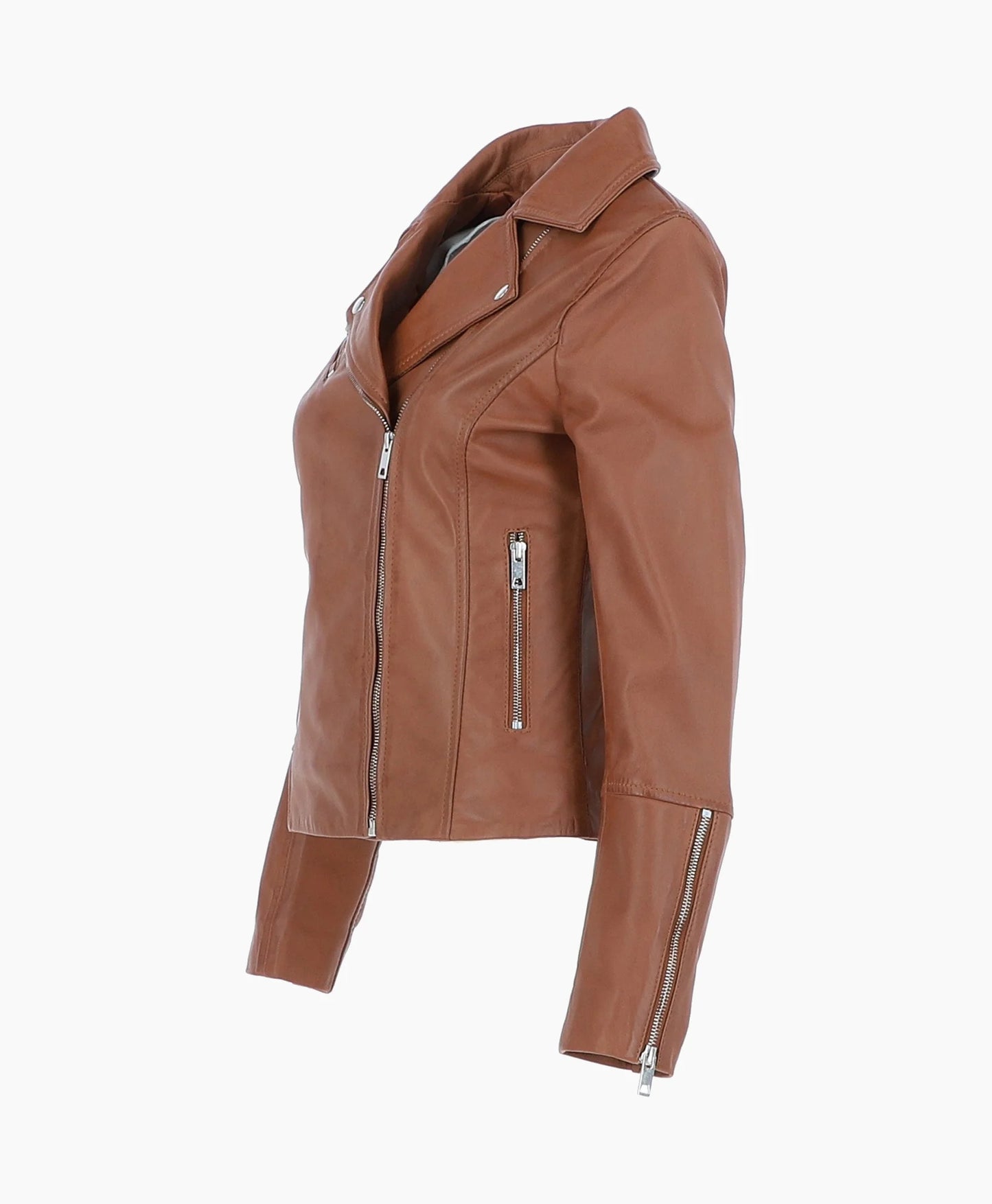 Leather Biker Jacket Tan Greeley