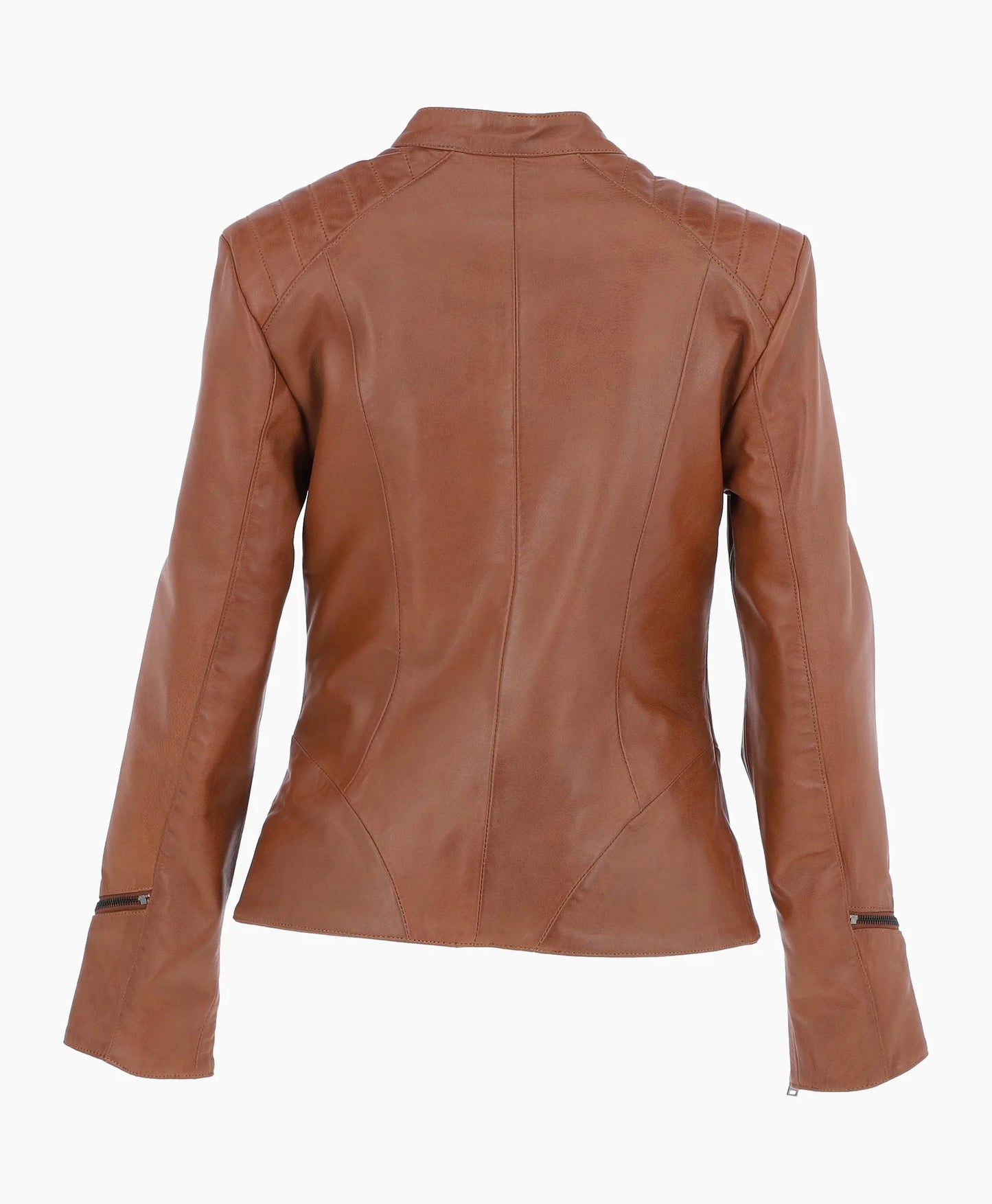 Leather Biker Jacket Tan Mundelein