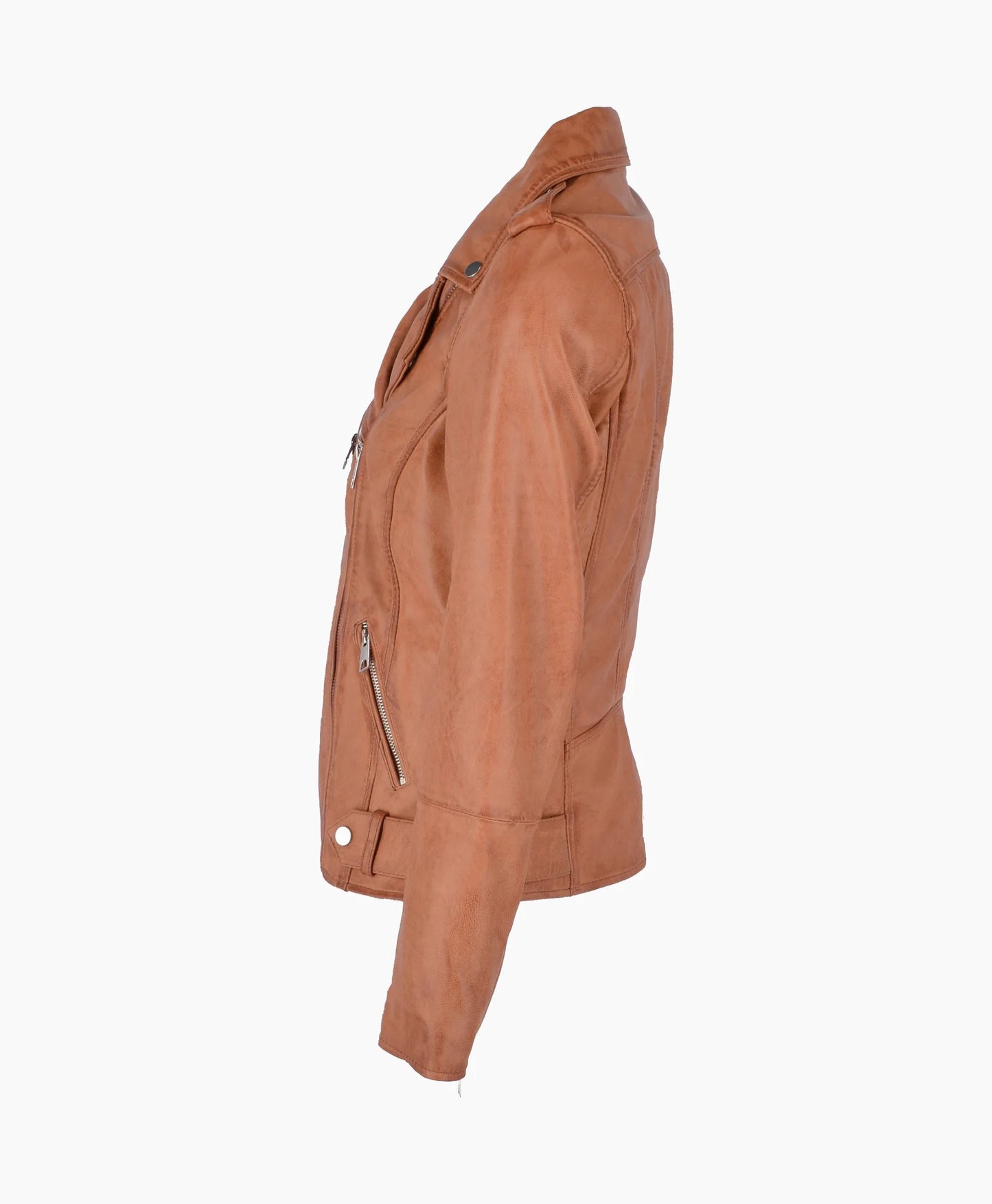 Leather Biker Jacket Tan Ruston