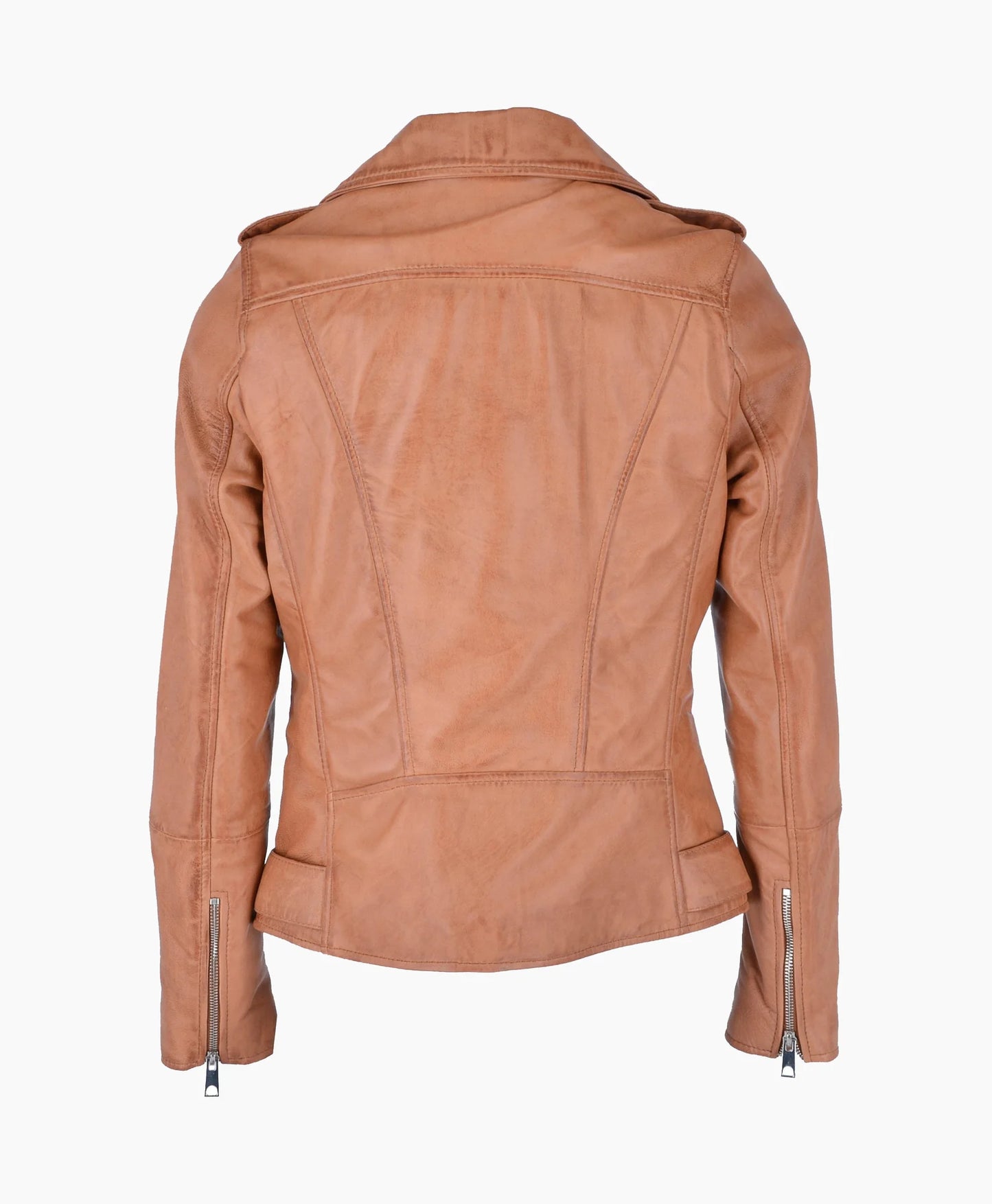 Leather Biker Jacket Tan Ruston