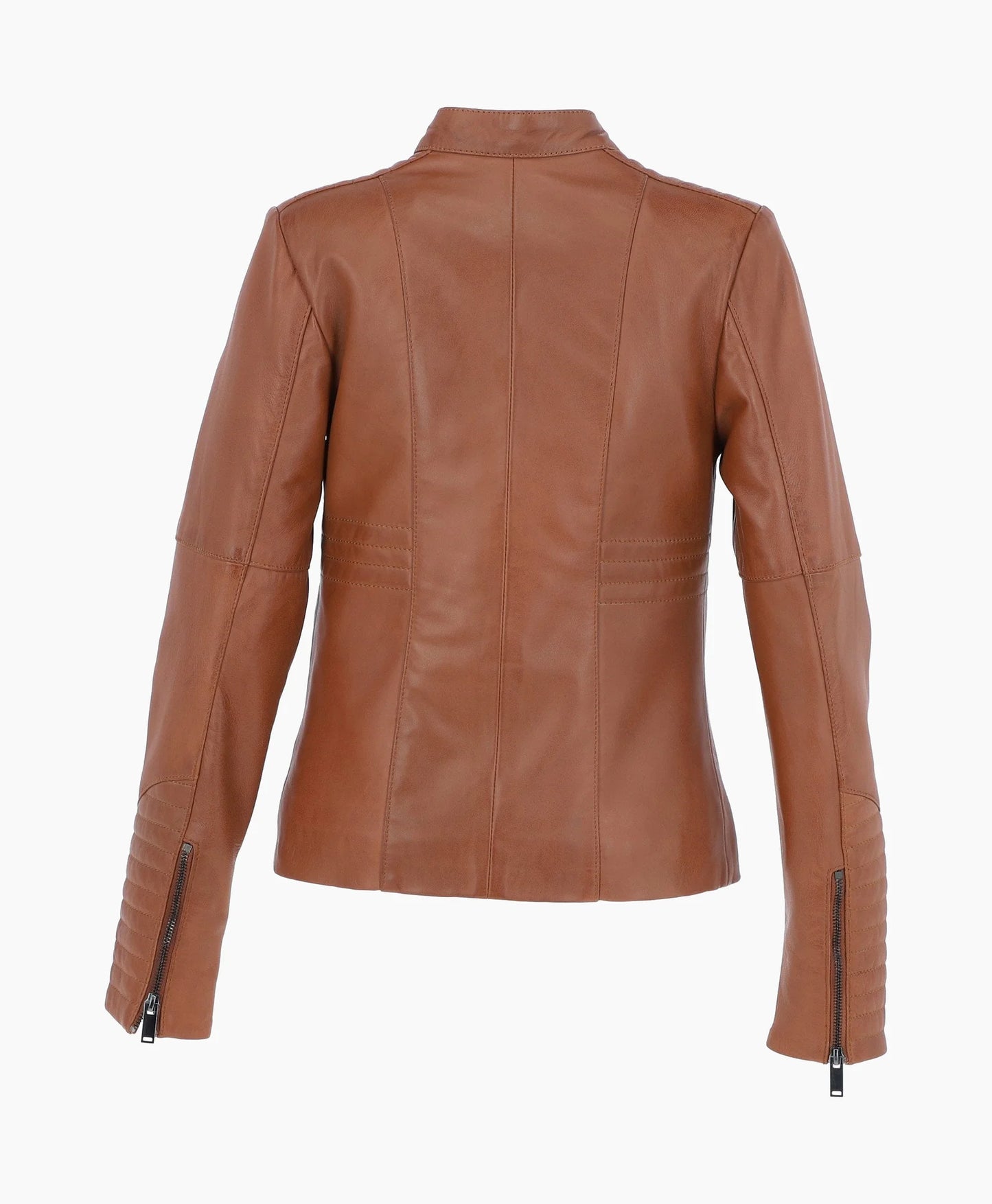 Leather Biker Jacket Tan Urbana