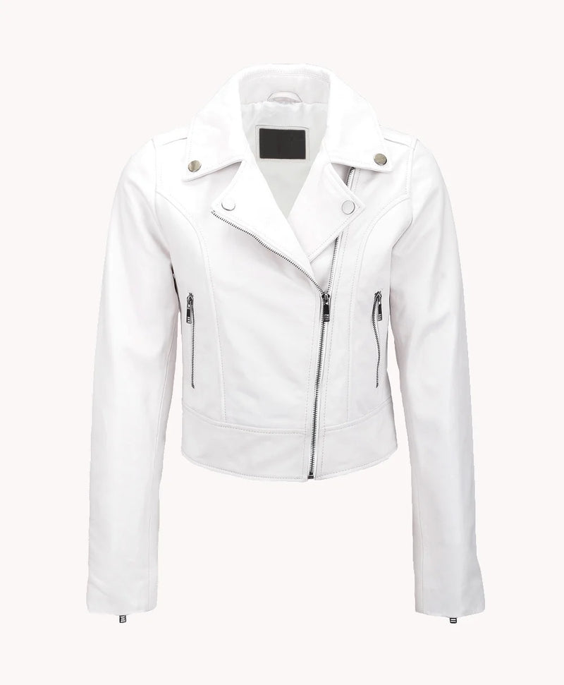 Leather Biker Jacket White Melbourne
