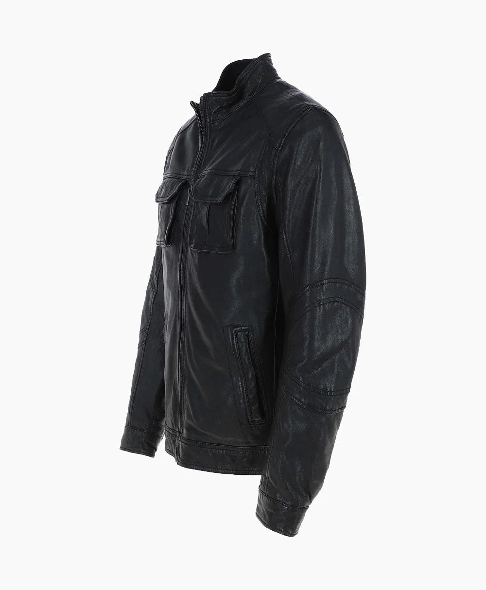 Leather Jacket Black Austin